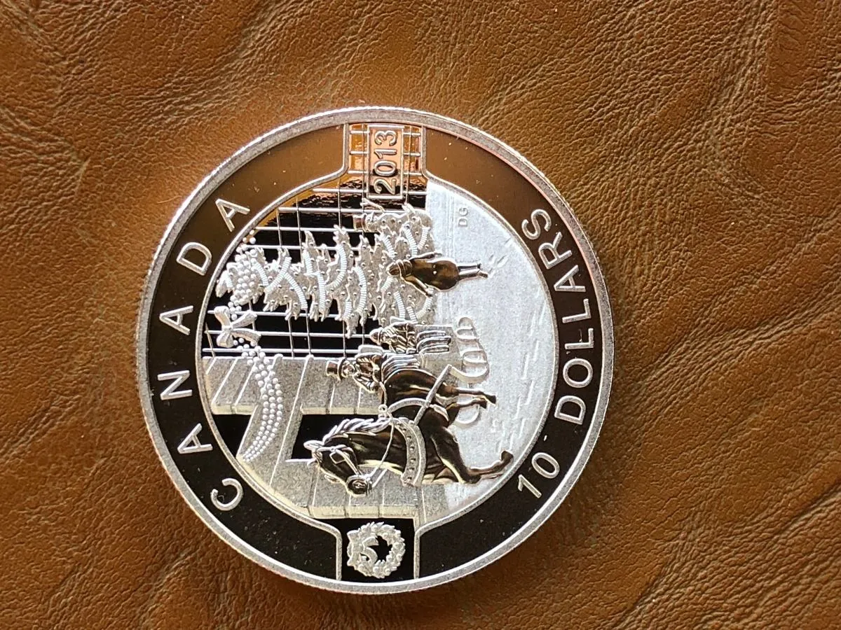 Robmar-Canadá-1/2 Onza Plata 0,9999-Proof-N°4-2014-Época De Esquiar - Imagen 2