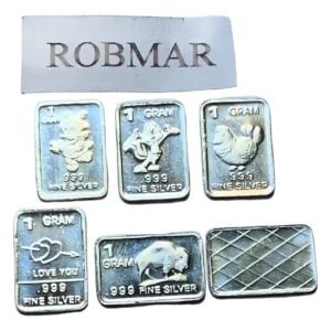 Robmar-USA-Lote De 5 Lingotes De 1g De Plata Pura 0,999-N°217