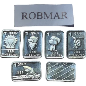 Robmar-USA-Lote De 5 Lingotes De 1g De Plata Pura 0,999-N°223