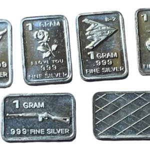 Robmar-USA-Lote De 5 Lingotes De 1g De Plata Pura 0,999-N°230