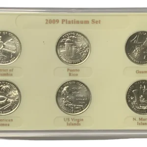 Robmar-USA-6 Monedas De 25 Cents Bañada Platino-2009