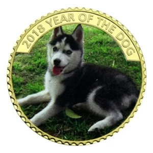 Robmar Australia-moneda-aleacion Baño Plata 24-perro Samoye