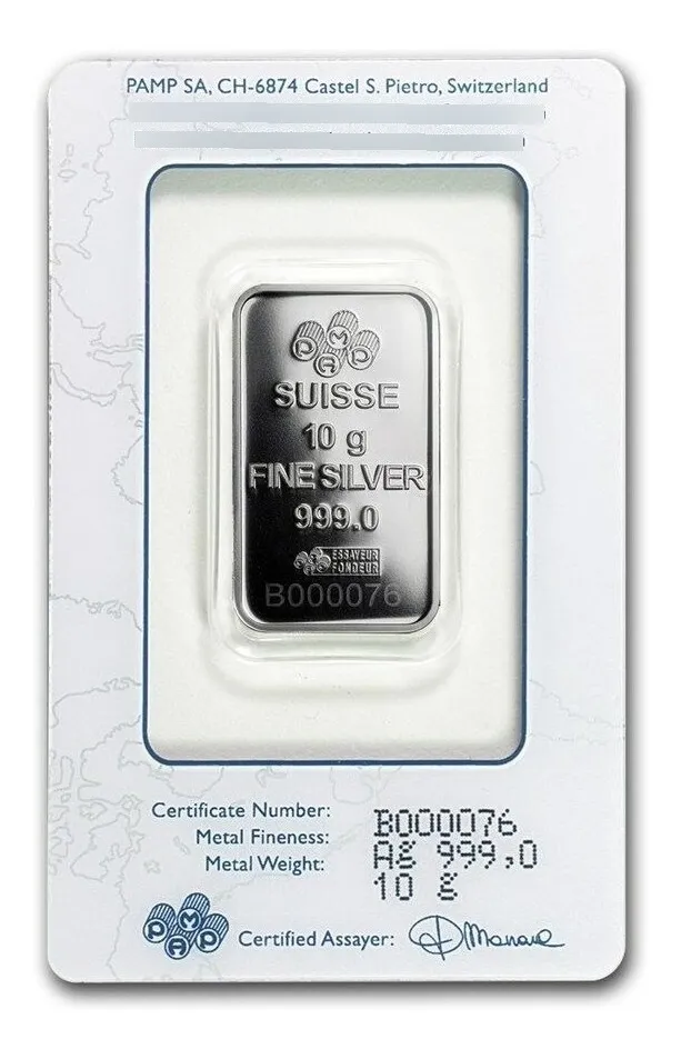 Robmar-Suiza-Lingote De 10g De Plata 24k-Blister-Flor - Imagen 4