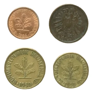 Robmar- Lote De 4 Monedas Alemania De 1..2..5..y 10 Pfennig-Diferentes Valor Facial