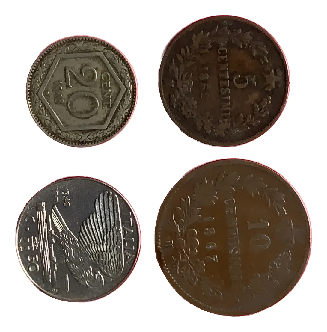 Robmar-Italia-Lote De 4 Monedas-De 5-10-20-50 Centésimos-Diferentes Valor Facial - Imagen 2