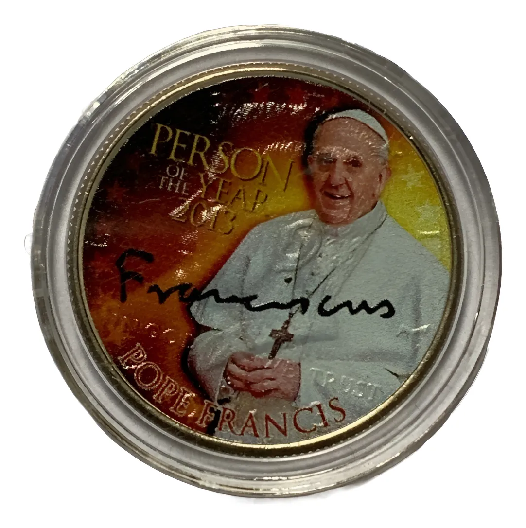 Robmar-USA-Moneda De 50 Cents-Decorada En Laca Del Papa Francisco-Novedad