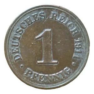 Robmar-Alemania-Moneda-1 Pfenning-1911(e)-KM#10-Muy Antigua