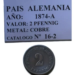 Robmar-Alemania-Moneda-2 Pfenning-1874(a)-KM#16.2