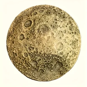 Robmar- Moneda De La Luna Y Sus Crateres Bañada En Oro 24k.