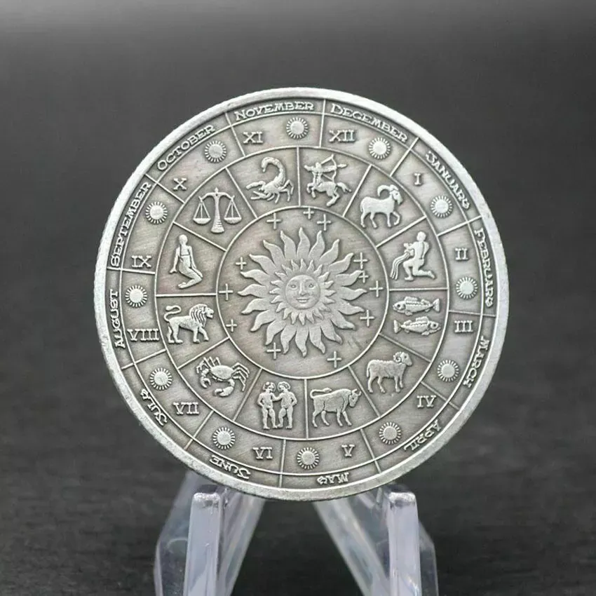 Robmar-Moneda Las 12 Constelaciones Pintada Color Y Negras - Imagen 6