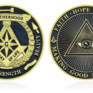 Robmar-Moneda Masonica-Bañada Oro 24k-El Ojo Que Todo Lo Ve-con capsula