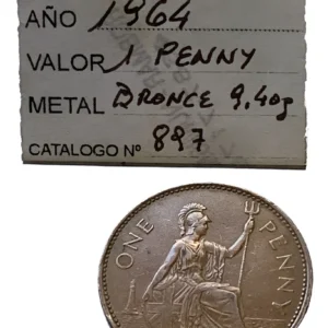 Robmar-Inglaterra-Moneda-1 Penny-1964-Bronce 9,4g