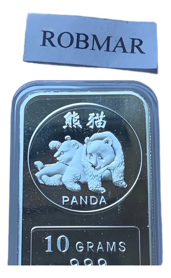 Robmar-USA-Lingote De 10g De Plata Pura 24k-N°147-Osos Panda