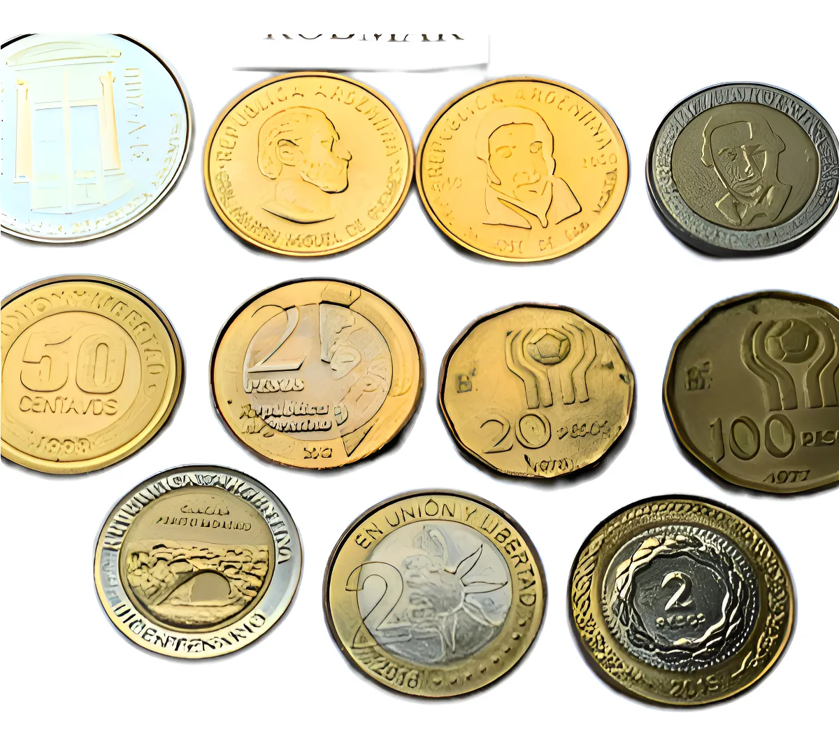 Robmar-Argentina-11 Conmemorativas,n° 6 Lote De 1 Y 2 Pesos