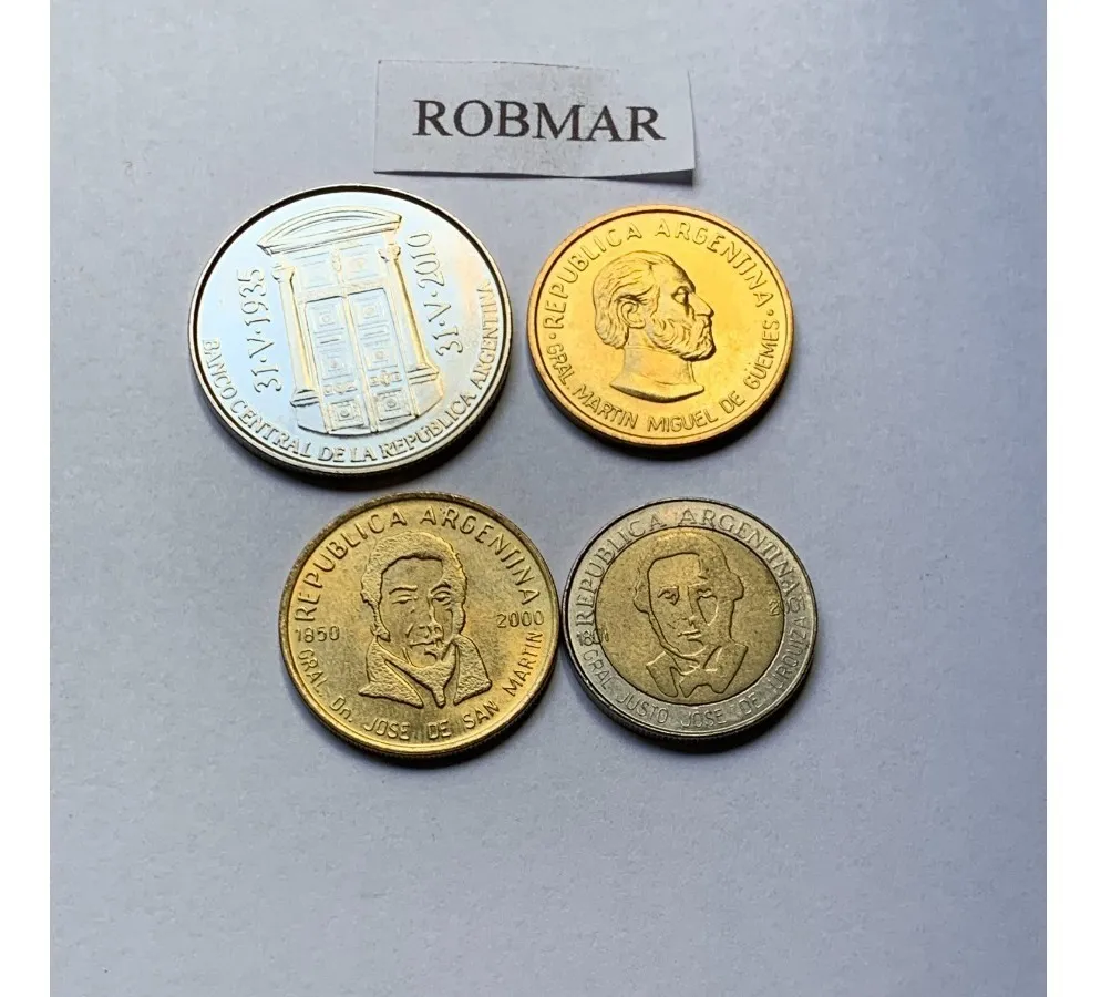 Robmar-Argentina-11 Conmemorativas,n° 6 Lote De 1 Y 2 Pesos - Imagen 4