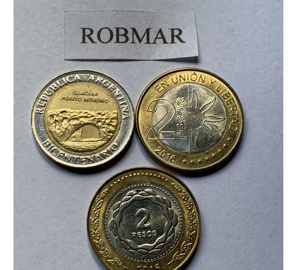 Robmar-Argentina-11 Conmemorativas,n° 6 Lote De 1 Y 2 Pesos - Imagen 8