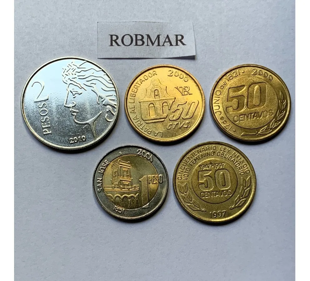 Robmar-Argentina-14 Conmemorativas,n° 5 Lote De 1 Y 2 Pesos - Imagen 5