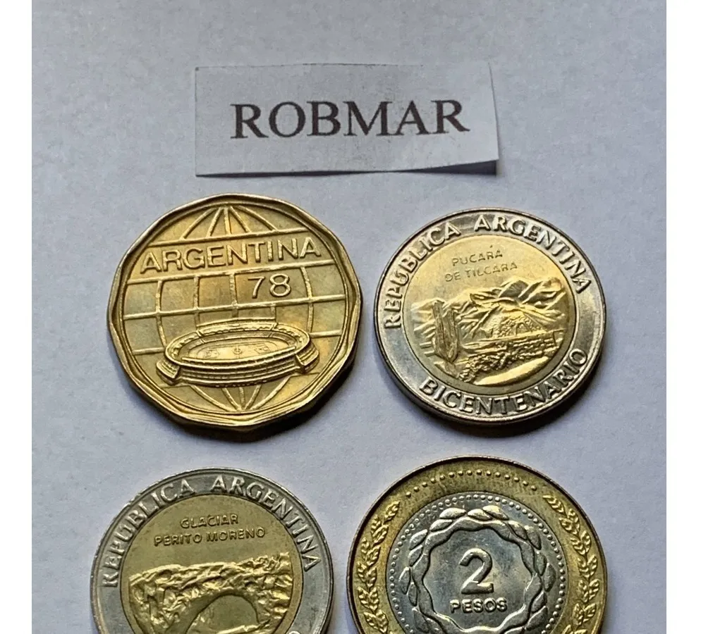 Robmar-Argentina-14 Conmemorativas,n° 5 Lote De 1 Y 2 Pesos - Imagen 8