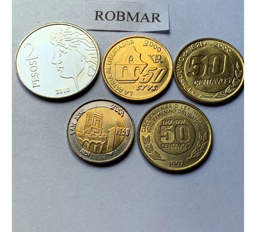 Robmar-Argentina-14 Conmemorativas,n° 7 Lote De 1 Y 2 Pesos - Imagen 5