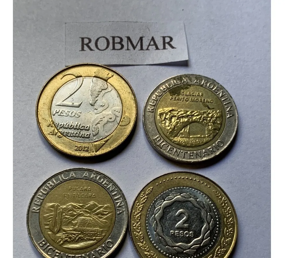 Robmar-Argentina-14 Conmemorativas,n° 7 Lote De 1 Y 2 Pesos - Imagen 8