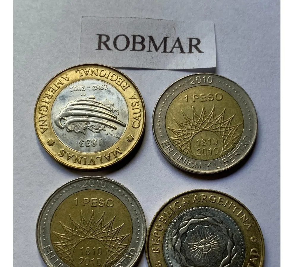 Robmar-Argentina-14 Conmemorativas,n° 7 Lote De 1 Y 2 Pesos - Imagen 9