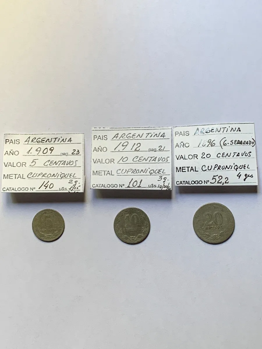 Robmar-Argentina-3 Monedas De Cuproníquel De Los Años 1900-Valores Faciales Diferentes - Imagen 4