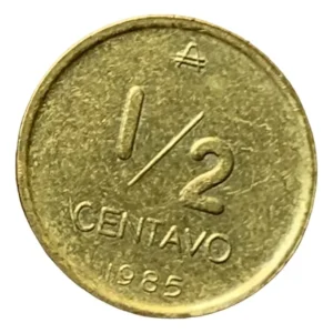Robmar-Argentina-1 Moneda De Medio Centavo de Austral-Año Al Azar