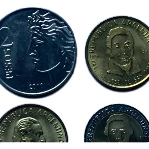 Robmar-Argentina-4 Conmemorativas,n°10 Lote De 1 Y 2 Pesos