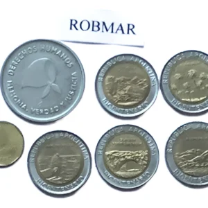 Robmar-Argentina-7 Conmemorativas,n°11 Lote De 1 Y 2 Pesos