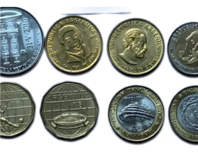 Robmar-Argentina-8 Conmemorativas,n° 15 Lote De 1 Y 2 Pesos