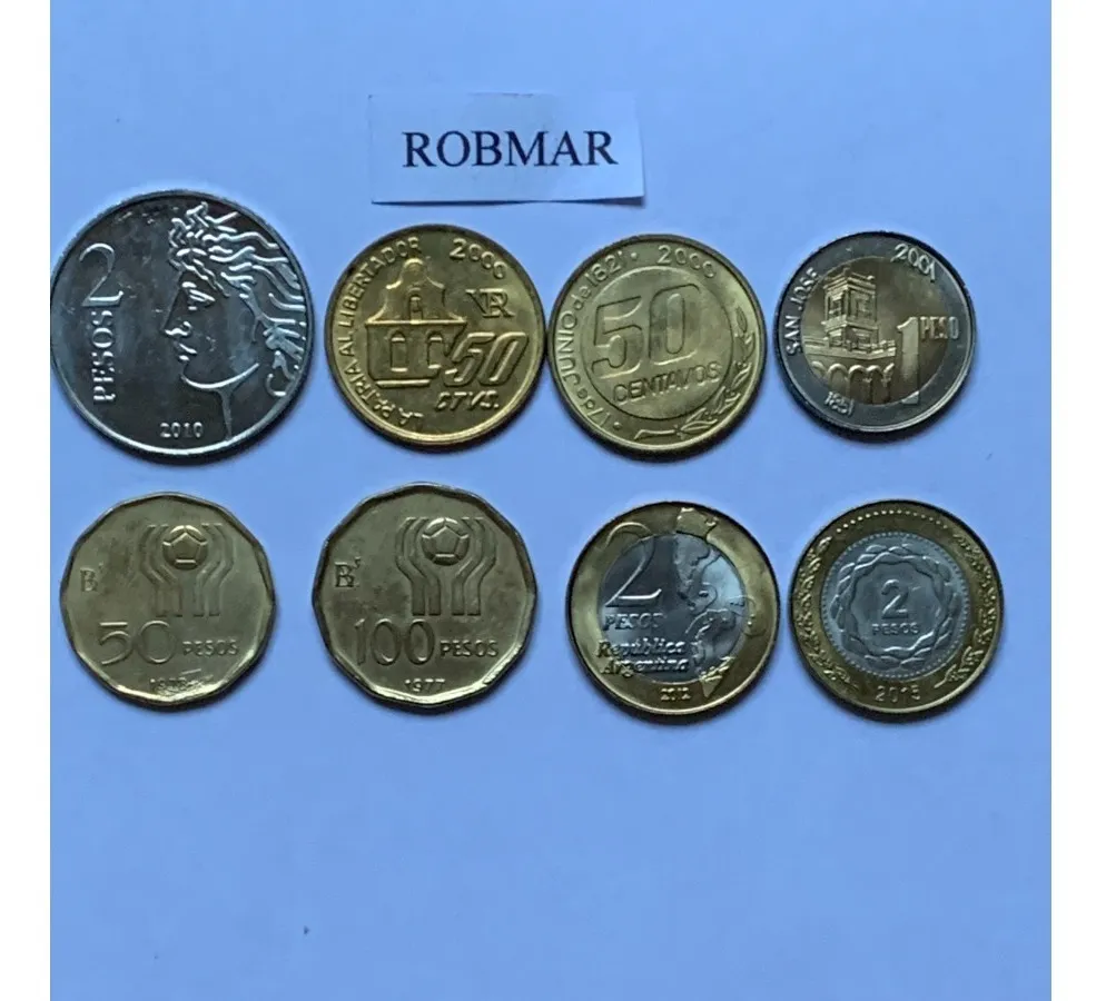 Robmar-Argentina-8 Conmemorativas,n° 15 Lote De 1 Y 2 Pesos - Imagen 2