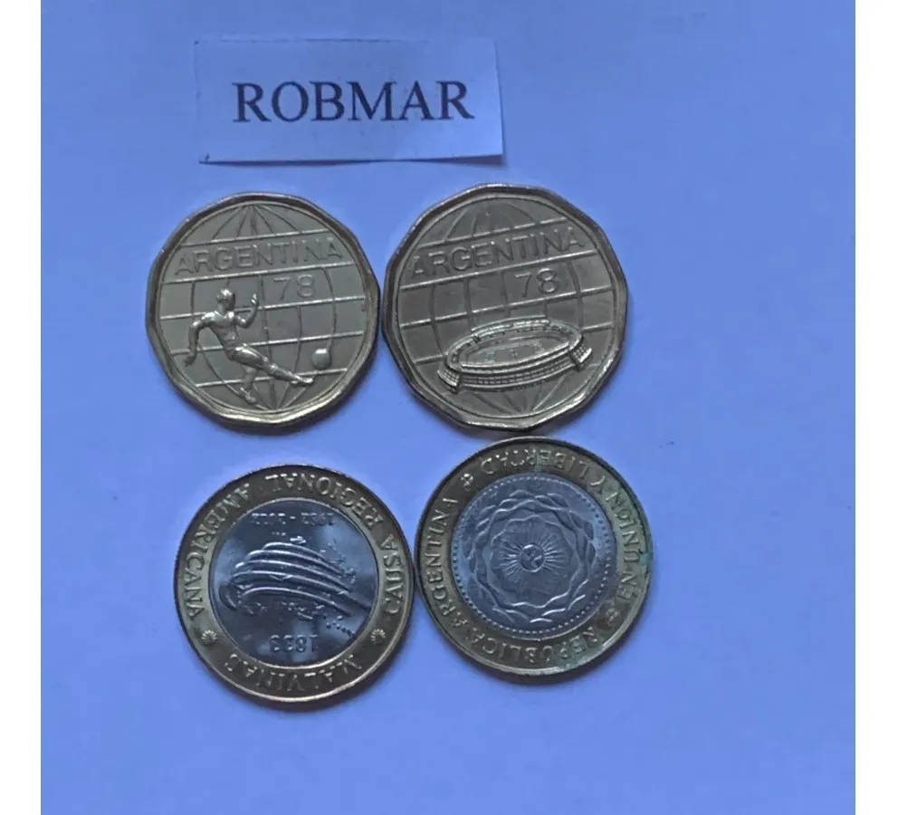 Robmar-Argentina-8 Conmemorativas,n° 15 Lote De 1 Y 2 Pesos - Imagen 6