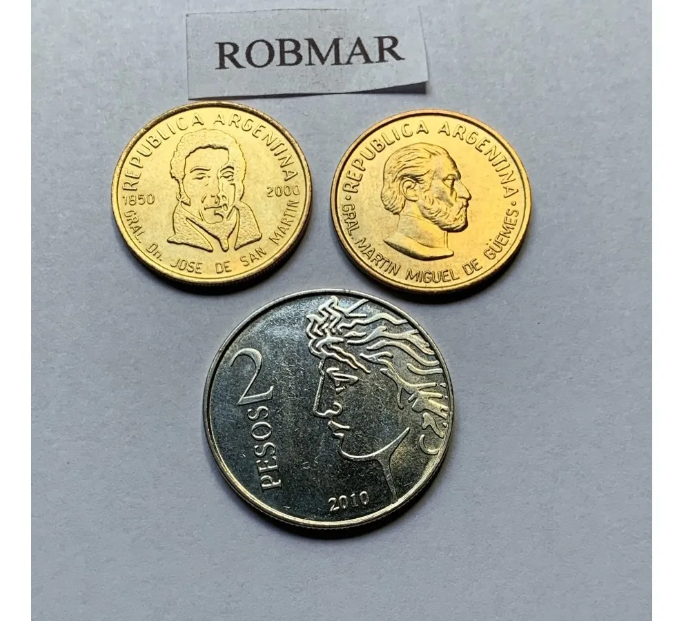 Robmar-Argentina-8 Conmemorativas,n° 4 Lote De 1 Y 2 Pesos - Imagen 4