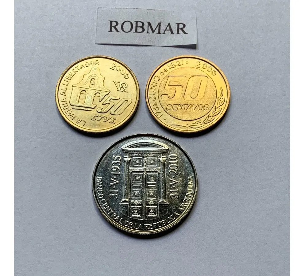 Robmar-Argentina-8 Conmemorativas,n° 4 Lote De 1 Y 2 Pesos - Imagen 5