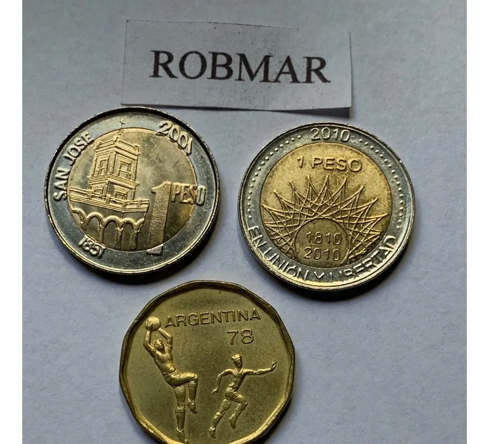 Robmar-Argentina-8 Conmemorativas,n° 4 Lote De 1 Y 2 Pesos - Imagen 7