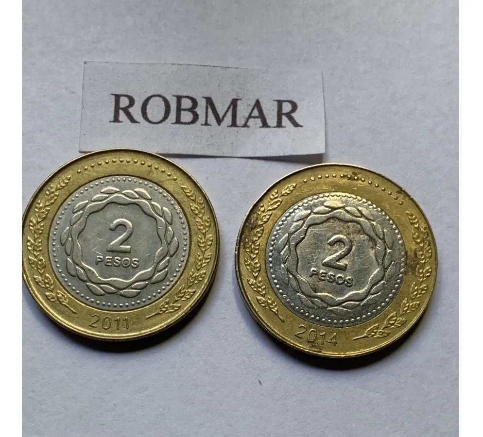 Robmar-Argentina-8 Conmemorativas,n° 4 Lote De 1 Y 2 Pesos - Imagen 8