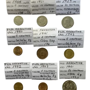 Robmar-Argentina-Lote De 9 Monedas De Varios Años Distintas