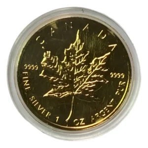 Robmar-canada 1 Onza De Plata,estuche Pana 2003-bañadade 24k