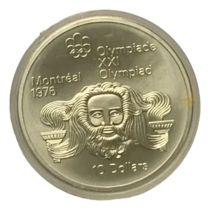 Robmar-Canadá-10 Dólares-1974-48,6g Plata 925-Dios Zeus-Con Cápsula Protectora
