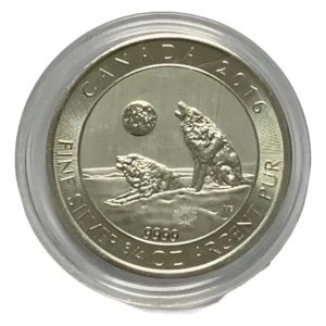 Robmar-Canadá-2 Dólares-2016-1 Onza Plata 0,9999-Los Lobos-Con Cápsula Protectora-Certificada