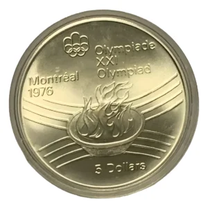 Robmar-Canadá-5 Dólares-1976-24,3g Plata 0,999-La Llama OlÃmpica-Con Cápsula Protectora