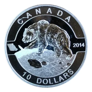 Robmar-Canadá-1/2 Onza Plata 0,9999-Proof-N°8-2014-Oso Grizzli