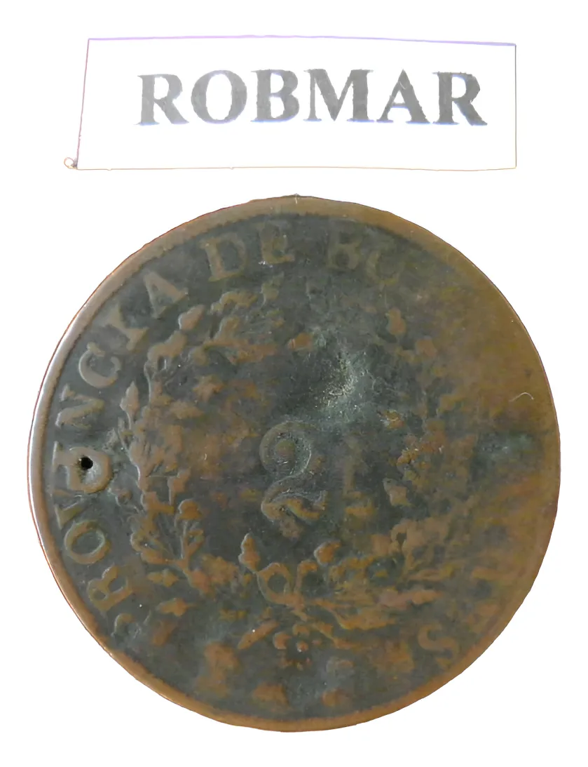 Robmar-Argentina-f68-son 2 Reales De Buenos Aires-año1854-de la confederacion