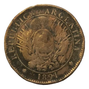 Robmar-Argentina-f73-son 2 Centavo De Patacon-año 1891