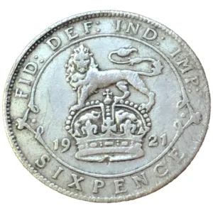 Robmar-Inglaterra-6 Pence-Plata 500-1921-Clasificada-5
