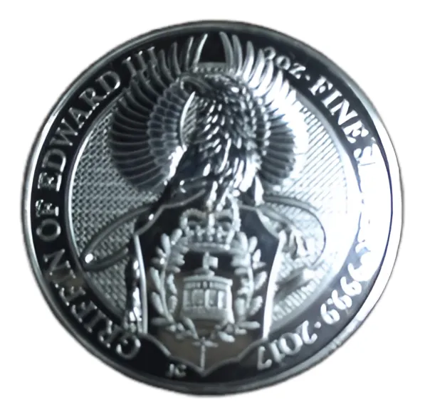 Robmar-Inglaterra-2 Onzas De Plata 0,9999-año 2017-El Alcon-serie bestias de la reina