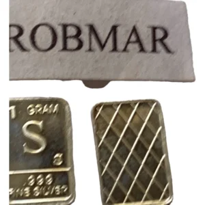 Robmar-USA-Lingote de 1g De Plata Pura 0,999-Letra " S "