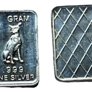 Robmar-USA-Lingote De 1g Plata Pura 24k 0,999-N°15-Perro Triste