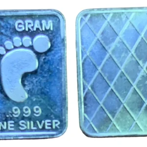 Robmar-USA-Lingote De 1g Plata Pura 24k 0,999-N°17-Pie De Niño Recién Nacido