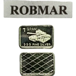 Robmar-USA-Lingote De 1g Plata Pura 24k 0,999-N°21-Tanque Guerra